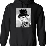 Harp Heartbeat Funny Harp Player Musical Heartbeat Harpist Hoodie - Black
