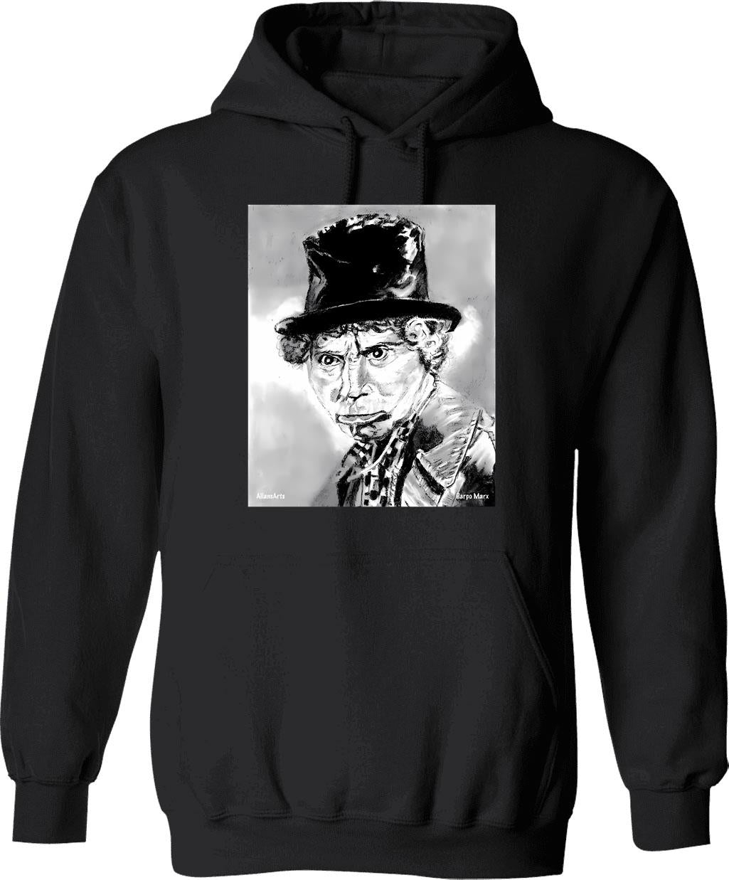 Harp Heartbeat Funny Harp Player Musical Heartbeat Harpist Hoodie - Black