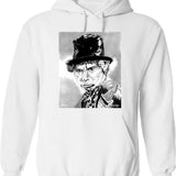 Harp Heartbeat Funny Harp Player Musical Heartbeat Harpist Hoodie - White