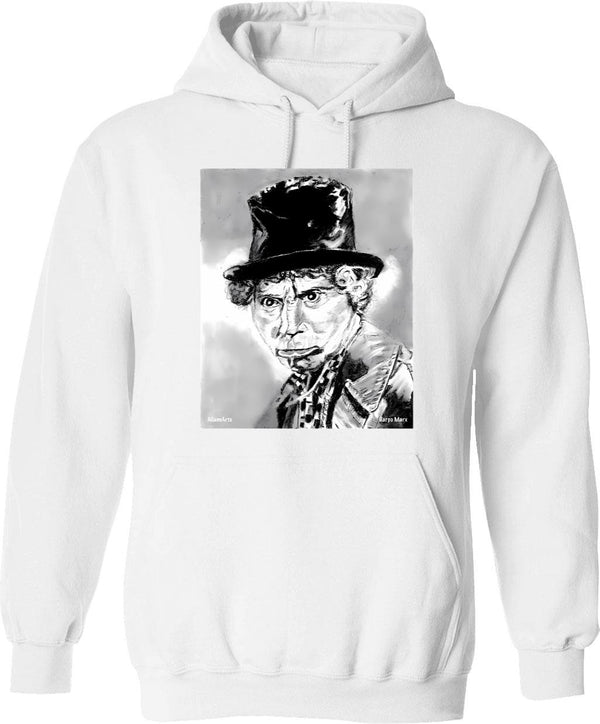 Harp Heartbeat Funny Harp Player Musical Heartbeat Harpist Hoodie - White