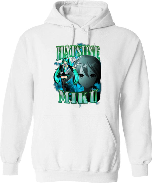 Hatsune Miku Rap Bootleg Graphic Pullover Hoodie - White