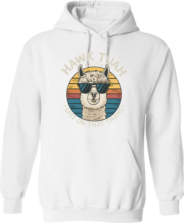 Hawk Tuah 2024 Hoodie - Retro Graphic Pullover Hoodie for Men & Women - White