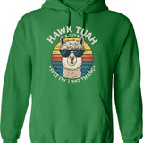 Hawk Tuah 2024 Hoodie - Retro Graphic Pullover Hoodie for Men & Women - Green