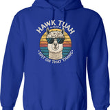 Hawk Tuah 2024 Hoodie - Retro Graphic Pullover Hoodie for Men & Women - Blue