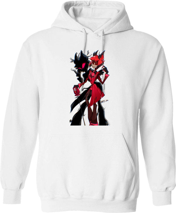 Hazbin Hotel Alastor Classic T-Hoodie Graphic Pullover Hoodie - White