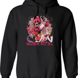 Hazbin Hotel Alastor and Lucifer Classic Graphic Pullover Hoodie - Black