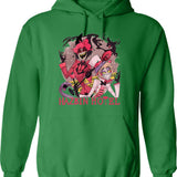 Hazbin Hotel Alastor and Lucifer Classic Graphic Pullover Hoodie - Green