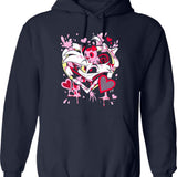 Hazbin Hotel Angel Dust Classic Graphic Pullover Hoodie - Navy