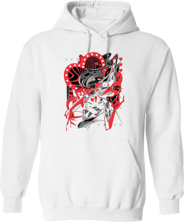 Hazbin Hotel Angel Dust Classic T-Hoodie0787y Black Graphic Pullover Hoodie - White
