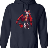 Hazbin Hotel - Husk Classic Graphic Pullover Hoodie - Navy