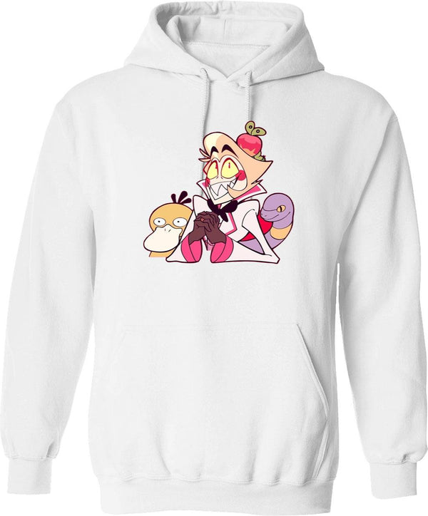 Hazbin Hotel Lucifer Morningstar Classic Graphic Pullover Hoodie - White