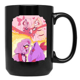 Hazbin Hotel - Vaggie And Charlie Painting Black Coffee Mug, Gift Coffee Mug