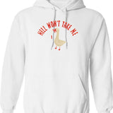 Hell Is Other People Hoodie - Retro Graphic Pullover Hoodie for Men & Women - White