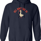 Hell Is Other People Hoodie - Retro Graphic Pullover Hoodie for Men & Women - Navy