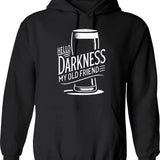 Hello Darkness Hoodie - Retro Graphic Pullover Hoodie for Men & Women - Black