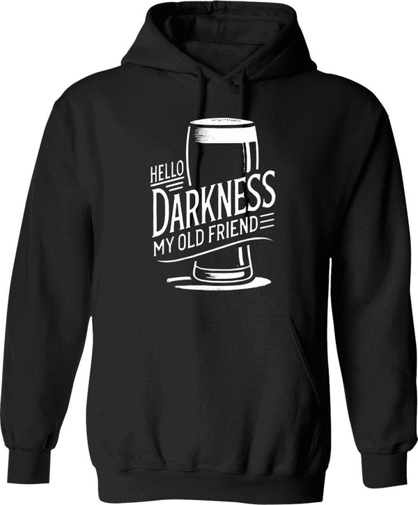 Hello Darkness Hoodie - Retro Graphic Pullover Hoodie for Men & Women - Black