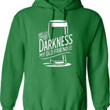 Hello Darkness Hoodie - Retro Graphic Pullover Hoodie for Men & Women - Green