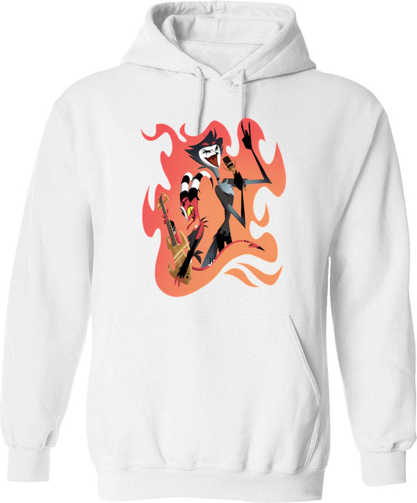 Helluva Boss - Blitzo Stolas Rock Graphic Pullover Hoodie - White