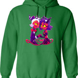 Helluva Boss Millie And Moxxie Graphic Pullover Hoodie - Green