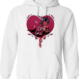 Helluva Boss Moxxie and Millie Classic Graphic Pullover Hoodie - White