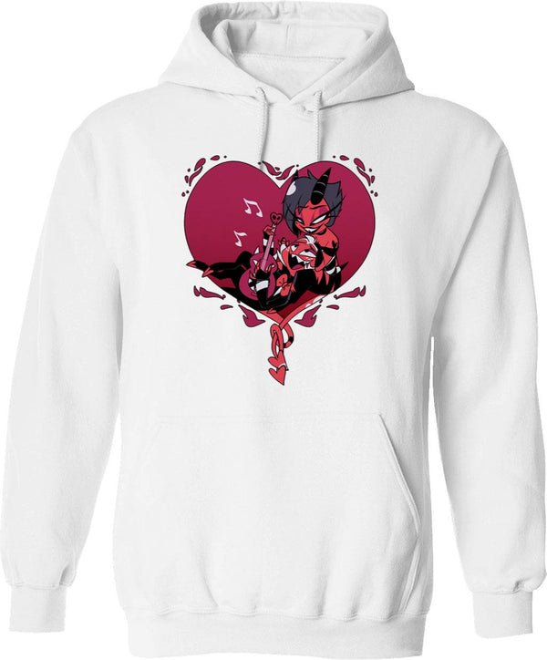 Helluva Boss Moxxie and Millie Classic Graphic Pullover Hoodie - White