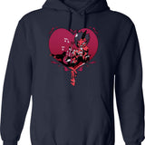 Helluva Boss Moxxie and Millie Classic Graphic Pullover Hoodie - Navy