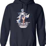 Hello People Hoodie - Retro Graphic Pullover Hoodie for Men & Women - Navy