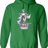 Hello People Hoodie - Retro Graphic Pullover Hoodie for Men & Women - Green