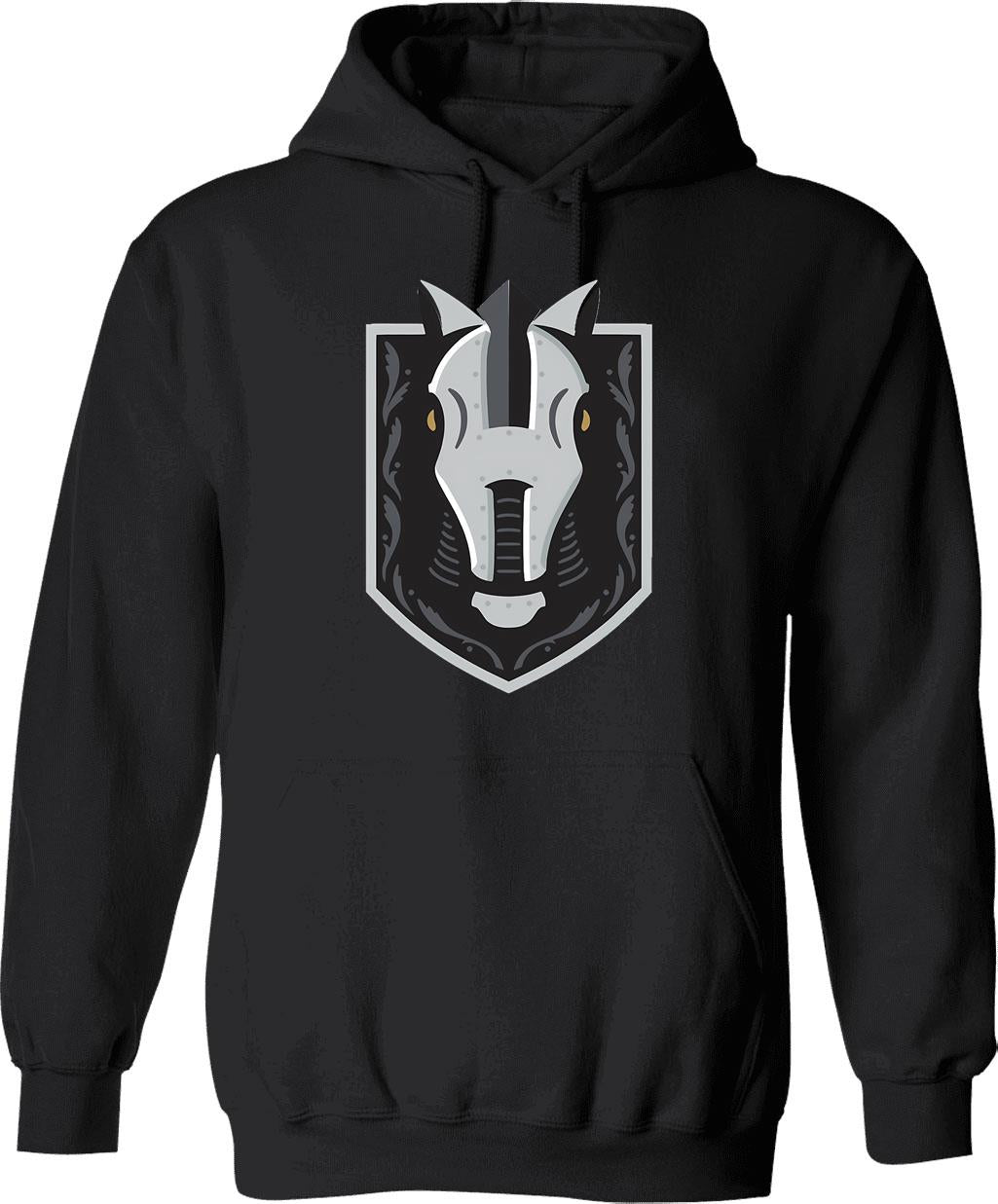 Helmets For Motorsports Hoodie - Retro Graphic Pullover Hoodie for Men & Women - Black