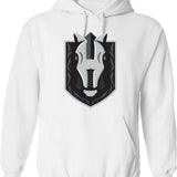 Helmets For Motorsports Hoodie - Retro Graphic Pullover Hoodie for Men & Women - White