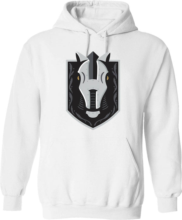 Helmets For Motorsports Hoodie - Retro Graphic Pullover Hoodie for Men & Women - White