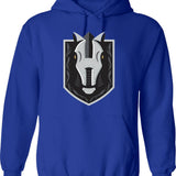 Helmets For Motorsports Hoodie - Retro Graphic Pullover Hoodie for Men & Women - Blue
