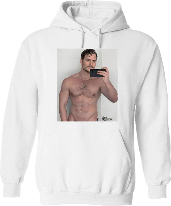 Henry Cavill Selfie Graphic Pullover Hoodie - White