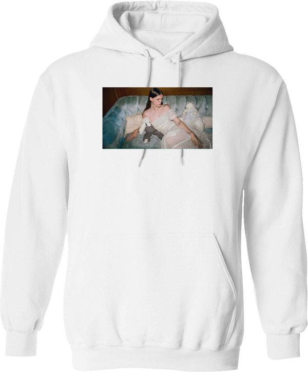 Here Lies Ethel Cain Merch Graphic Pullover Hoodie - White