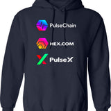 Herren Style Floral Pattern Vintage Hoodie - Retro Graphic Cosy Pullover - Navy