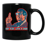 Hey Kids Look A Deer Christmas Vacation Black Coffee Mug, Gift Coffee Mug - Black