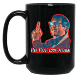 Hey Kids Look A Deer Christmas Vacation Black Coffee Mug, Gift Coffee Mug - Black