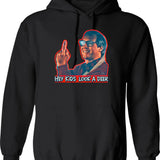 Hey Kids Look A Deer Christmas Vacation Graphic Pullover Hoodie - Black