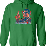 Hey Kids Look A Deer Christmas Vacation Graphic Pullover Hoodie - Green
