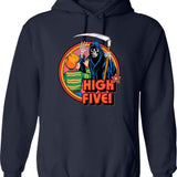 High Class Gentleman Hoodie - Retro Graphic Pullover Hoodie for Men & Women - Navy