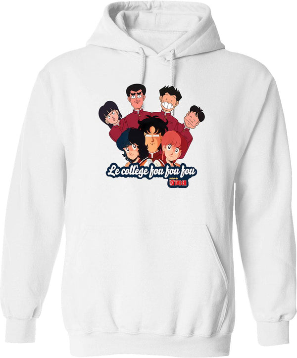 High Five Hoodie - Retro Graphic Pullover Hoodie for Men & Women - White