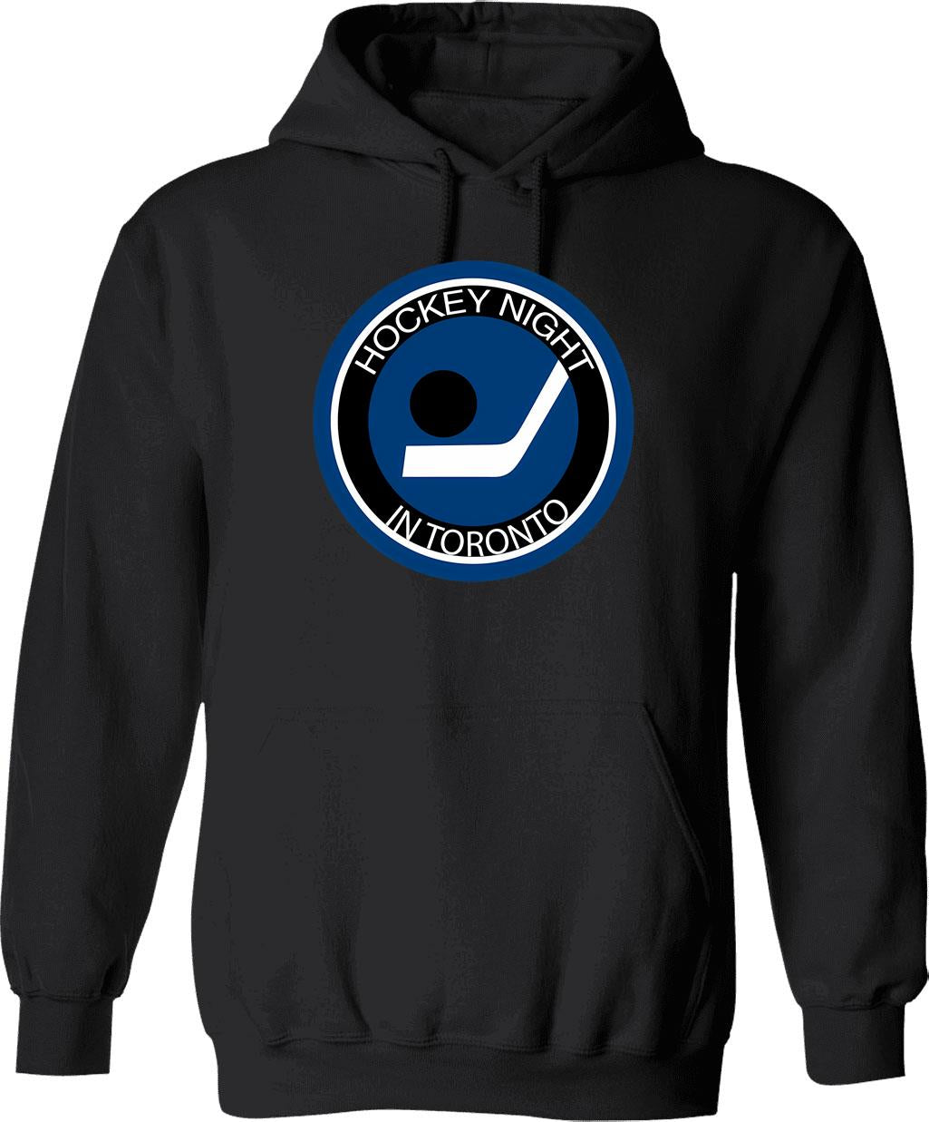 Hockey Night In Montreal Logo. Funny Father's Day Gift. Retro Canadian Habs Canadiens Canada Parody. Hoodie - Black