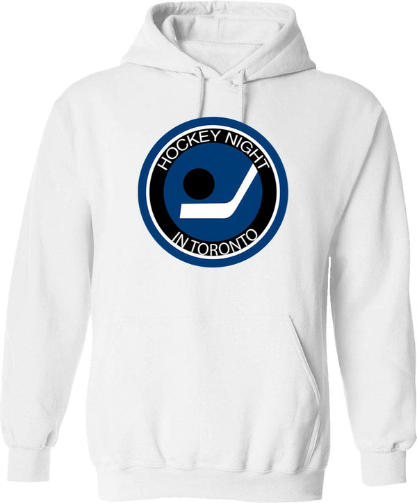 Hockey Night In Montreal Logo. Funny Father's Day Gift. Retro Canadian Habs Canadiens Canada Parody. Hoodie - White