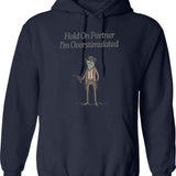 Hold On I'm Overstimulated Funny Raccoon Meme Hoodie - Navy