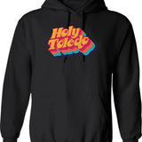 Holy Starmans Logos Hoodie - Retro Graphic Pullover Hoodie for Men & Women - Black