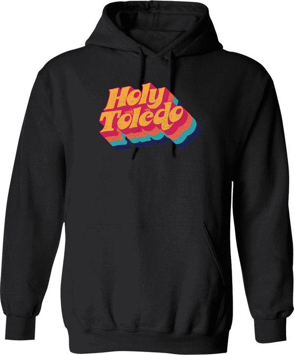 Holy Starmans Logos Hoodie - Retro Graphic Pullover Hoodie for Men & Women - Black