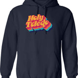 Holy Starmans Logos Hoodie - Retro Graphic Pullover Hoodie for Men & Women - Navy