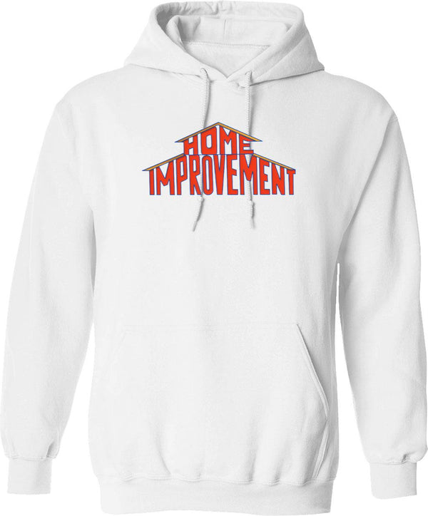 Home Improvement Dimension Hoodie - Retro Graphic Pullover Hoodie for Men & Women - White