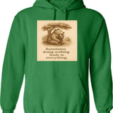 Honey Badger Vintage Grunge Sunset Background Hoodie - Green