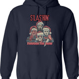 Horror Fan Fright Night 1985 Hoodie - Retro Graphic Pullover Hoodie for Men & Women - Navy